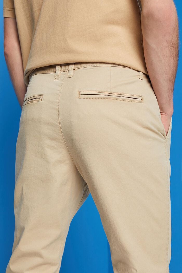 Pantaloni chino elasticizzati in cotone, SAND, detail image number 2