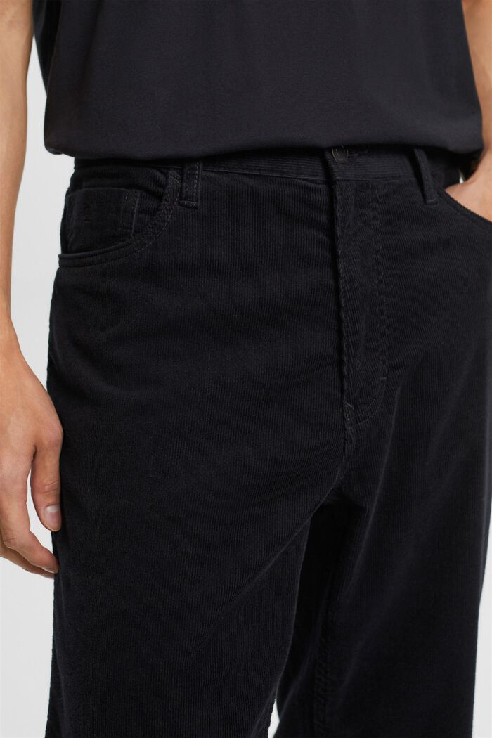 Pantaloni di velluto a coste straight fit, BLACK, detail image number 2