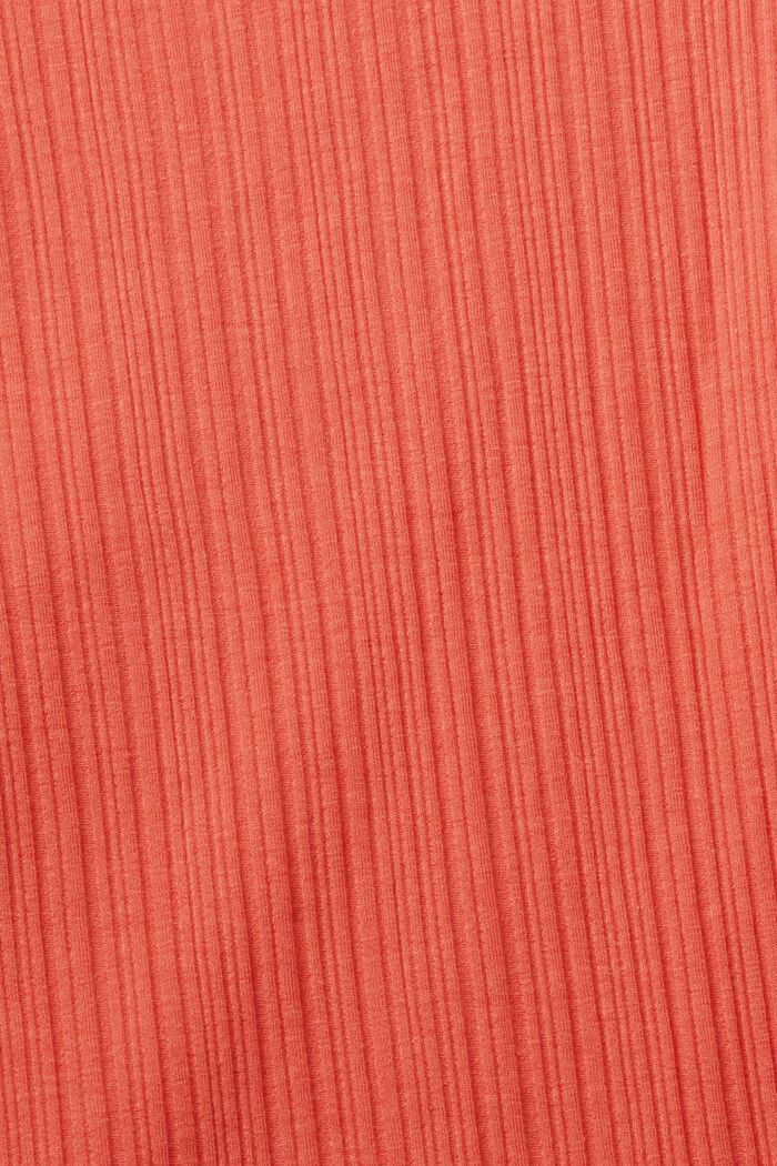 Maglia a maniche lunghe a coste, CORAL RED, detail image number 5