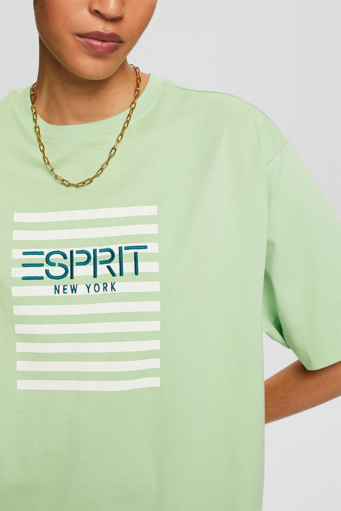 T-shirt a girocollo con logo, LIGHT GREEN, detail image number 2