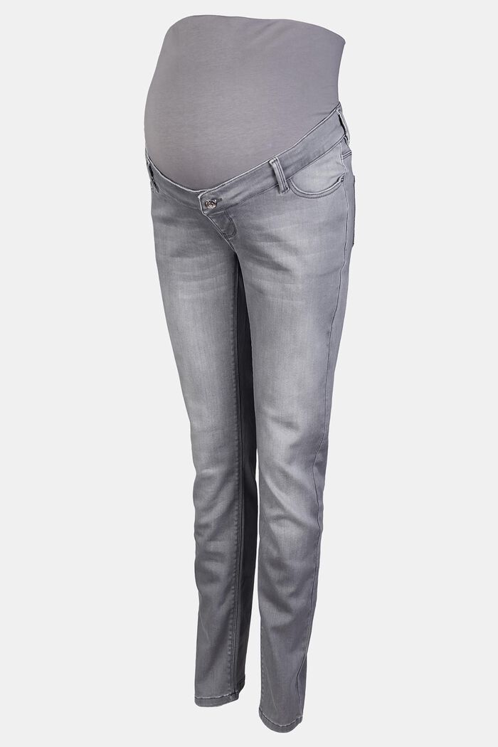 Jeans morbidi con fascia premaman, GREY DENIM, detail image number 0