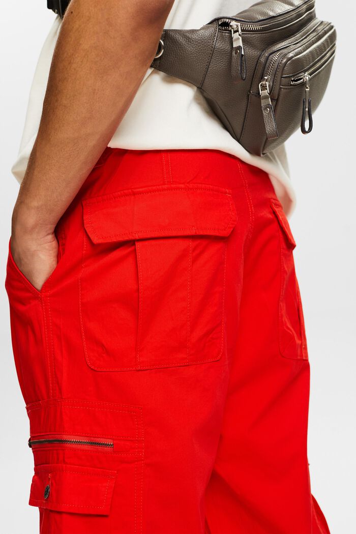 Pantaloni cargo dritti in twill, RED, detail image number 3