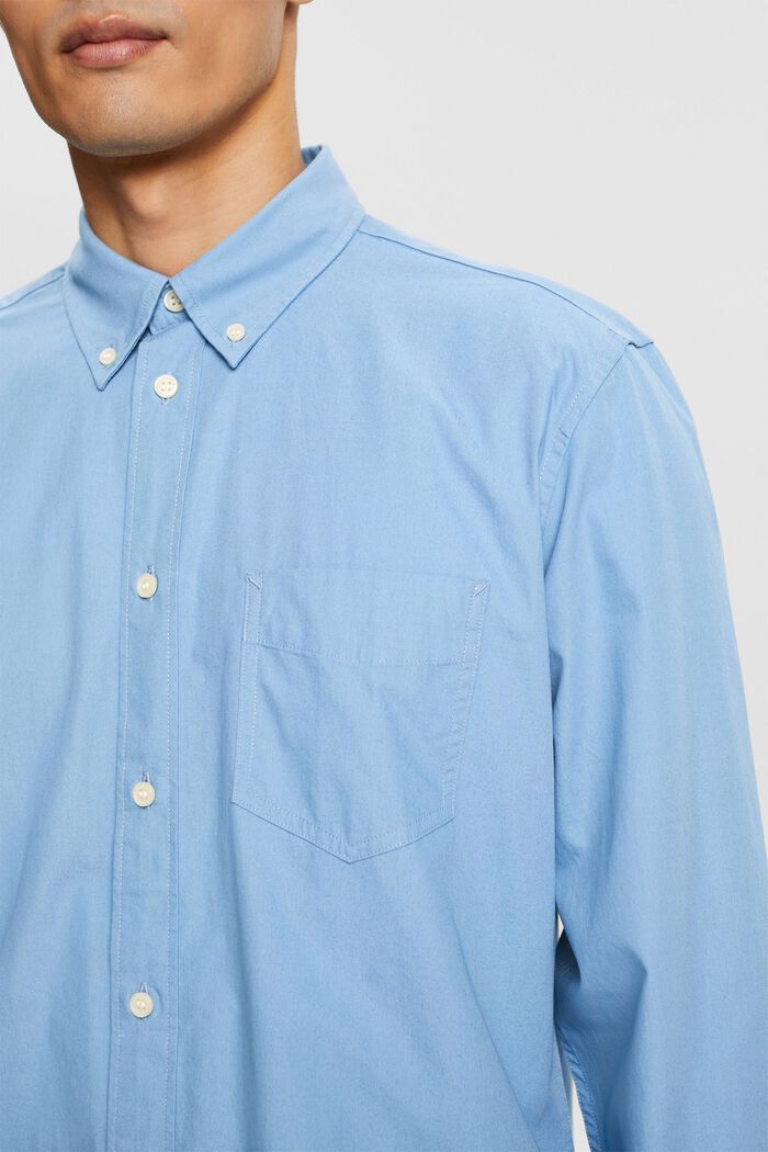 Camicia button-down in popeline, 100% cotone, LIGHT BLUE, detail image number 2