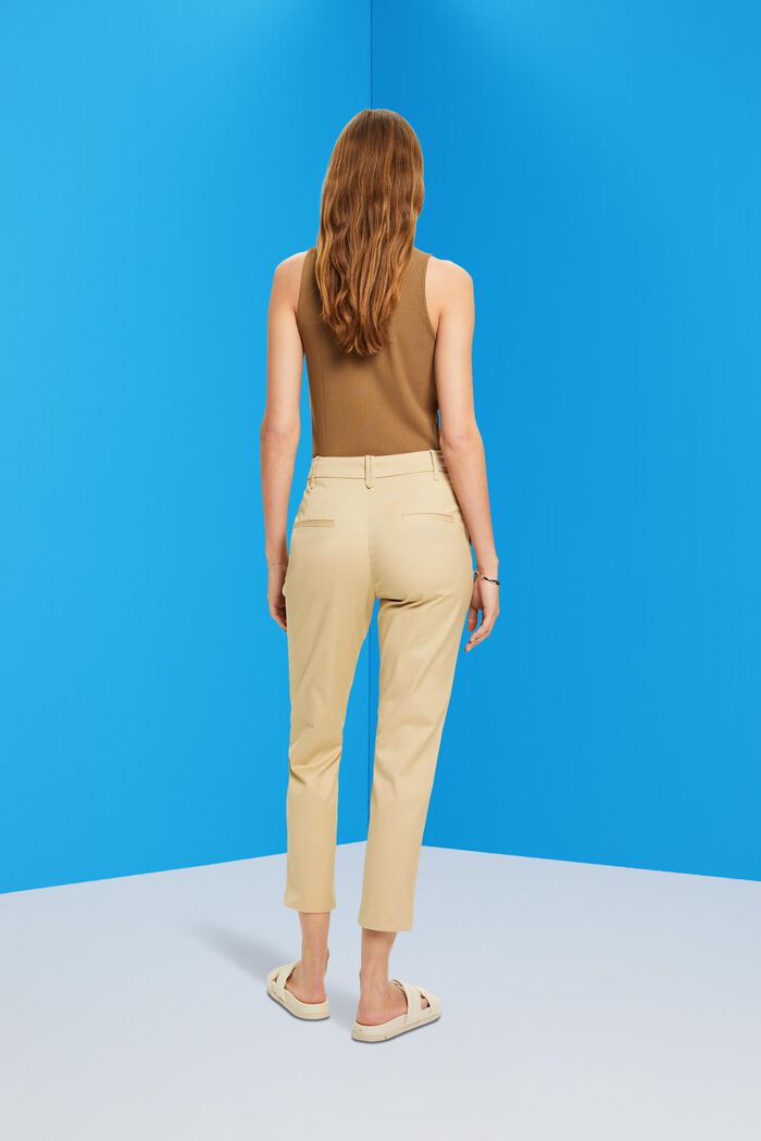 Pantaloni slim fit a vita alta, SAND, detail image number 3