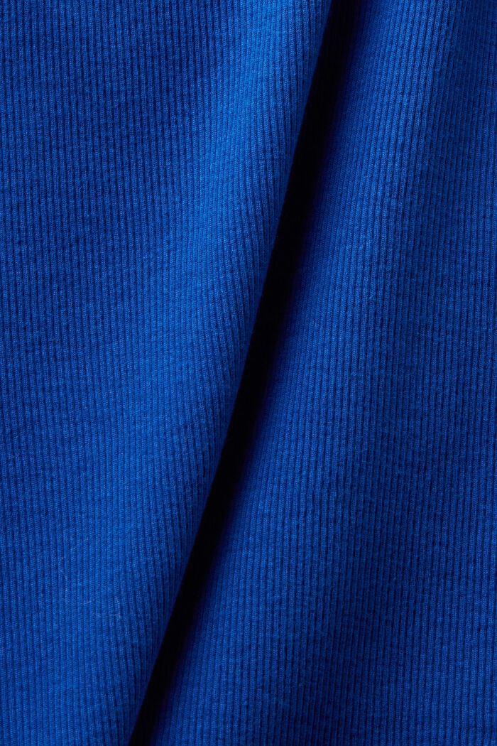 T-shirt a coste con spalle scoperte, BRIGHT BLUE, detail image number 4
