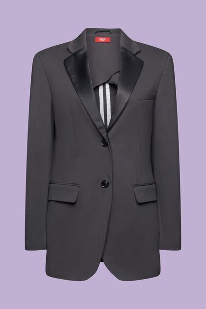 Blazer tuxedo in maglia strutturata, cotone biologico