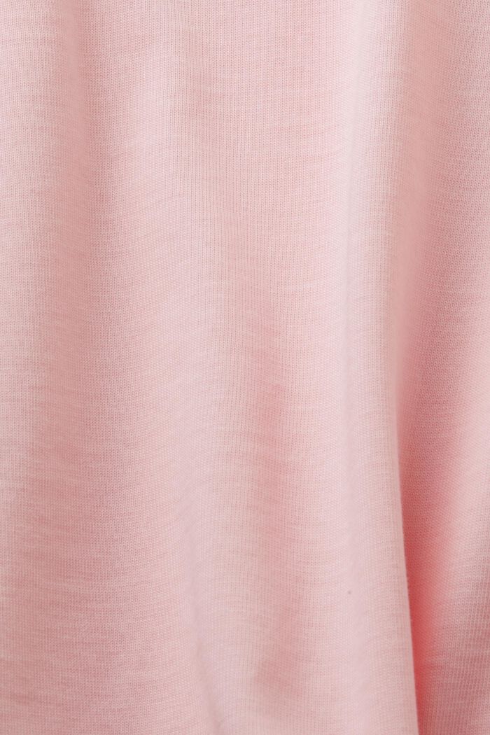 T-shirt in cotone con logo ricamato, PASTEL PINK, detail image number 4