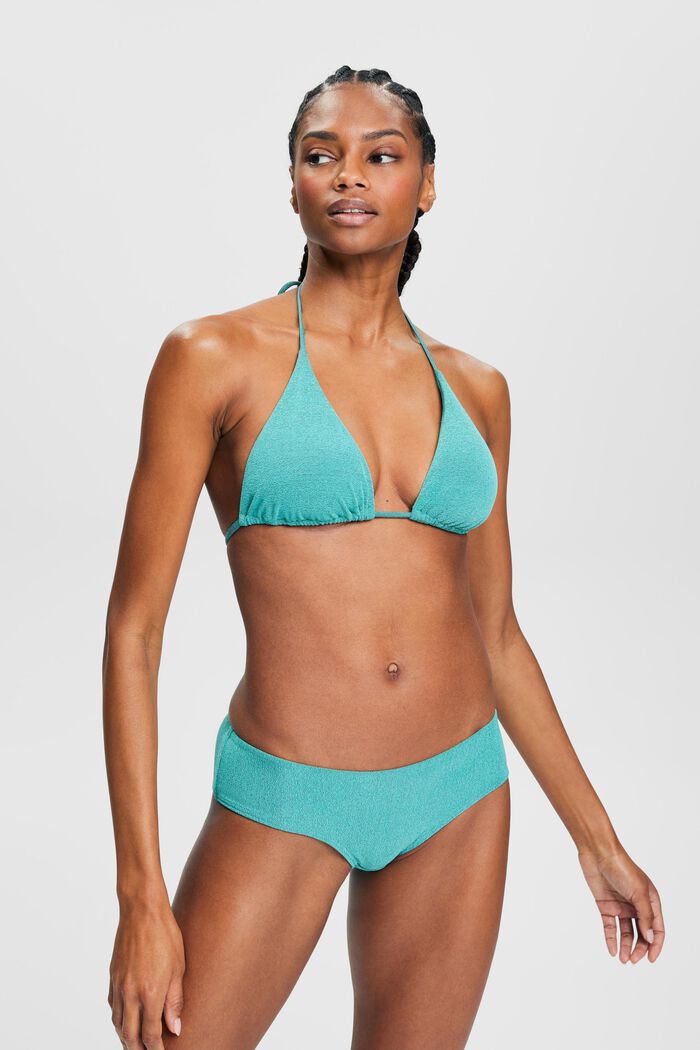 Slip da bikini bicolore, AQUA GREEN, detail image number 0