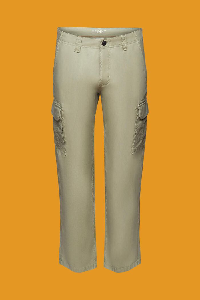 Pantaloni cargo in twill di cotone, LIGHT GREEN, detail image number 7