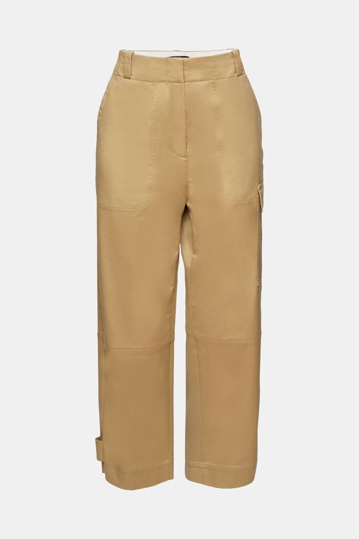 Pantaloni cropped stile cargo, KHAKI BEIGE, detail image number 6