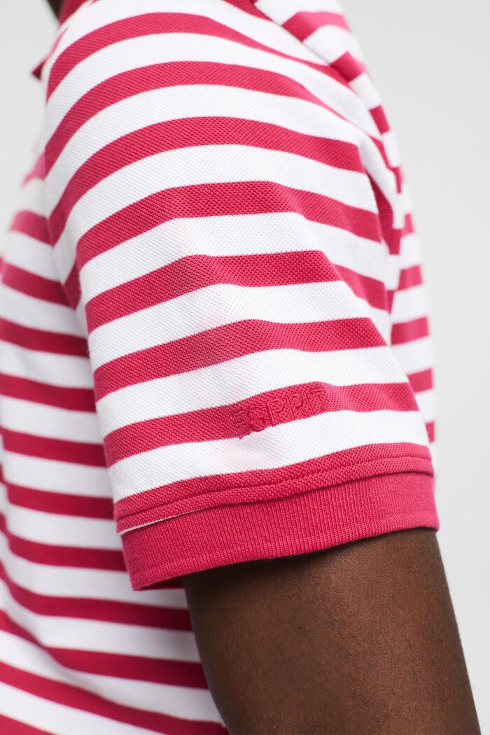 Polo a righe Slim Fit, DARK PINK, detail image number 4