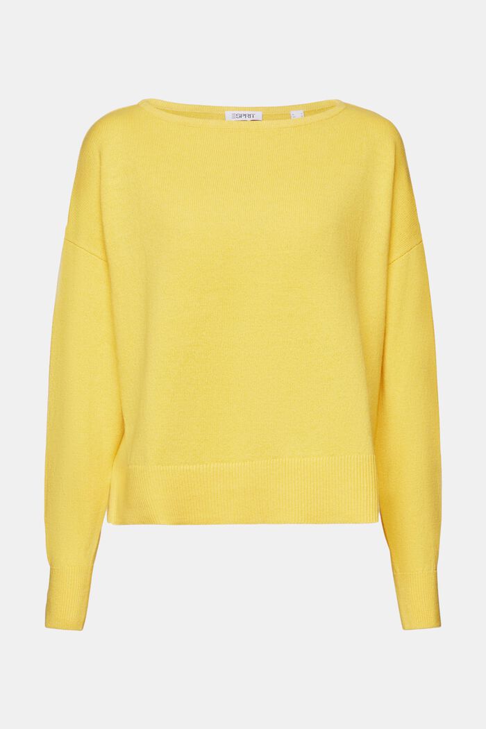 Pullover in cotone e lino, SUNFLOWER YELLOW, detail image number 5