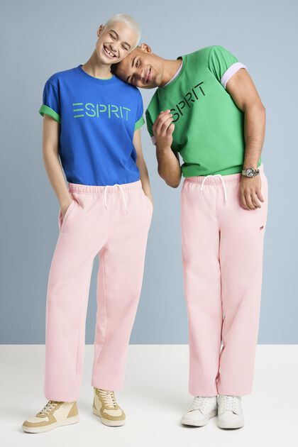 Pantaloni della tuta con logo in pile di cotone, unisex