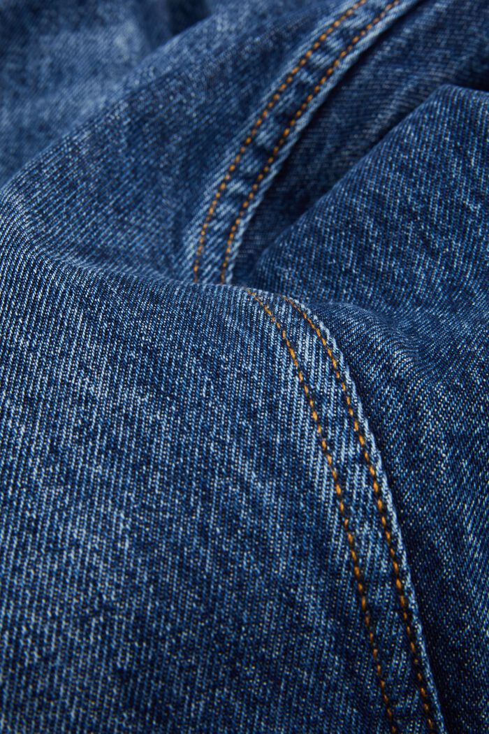 Jeans straight a vita media, BLUE DARK WASHED, detail image number 6