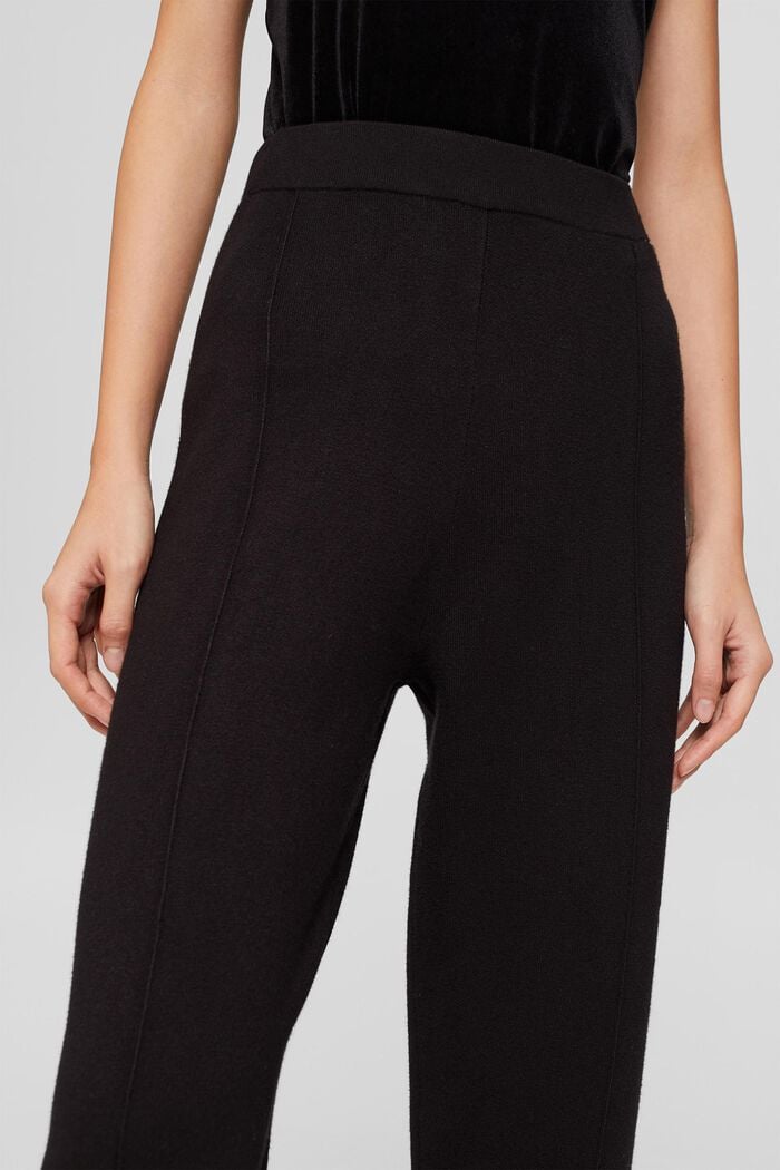 Pantaloni in maglia con LENZING™ ECOVERO™, BLACK, detail image number 2
