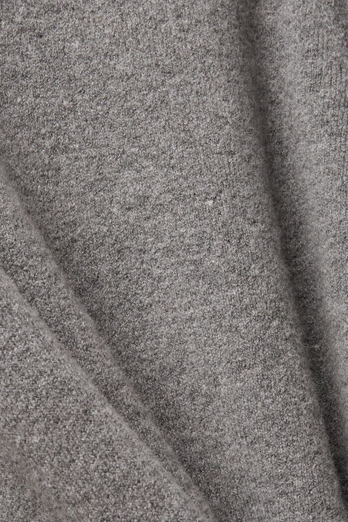 Pullover in maglia misto lana con collo a lupetto, GUNMETAL, detail image number 1