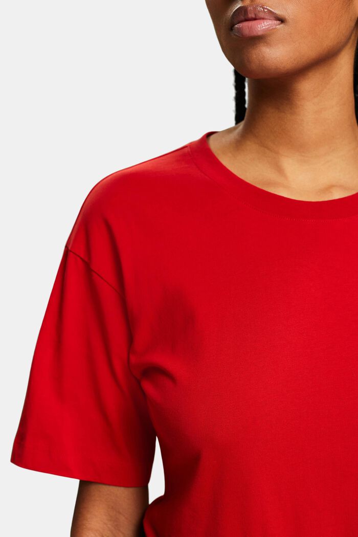 T-shirt sciancrata con girocollo, DARK RED, detail image number 3