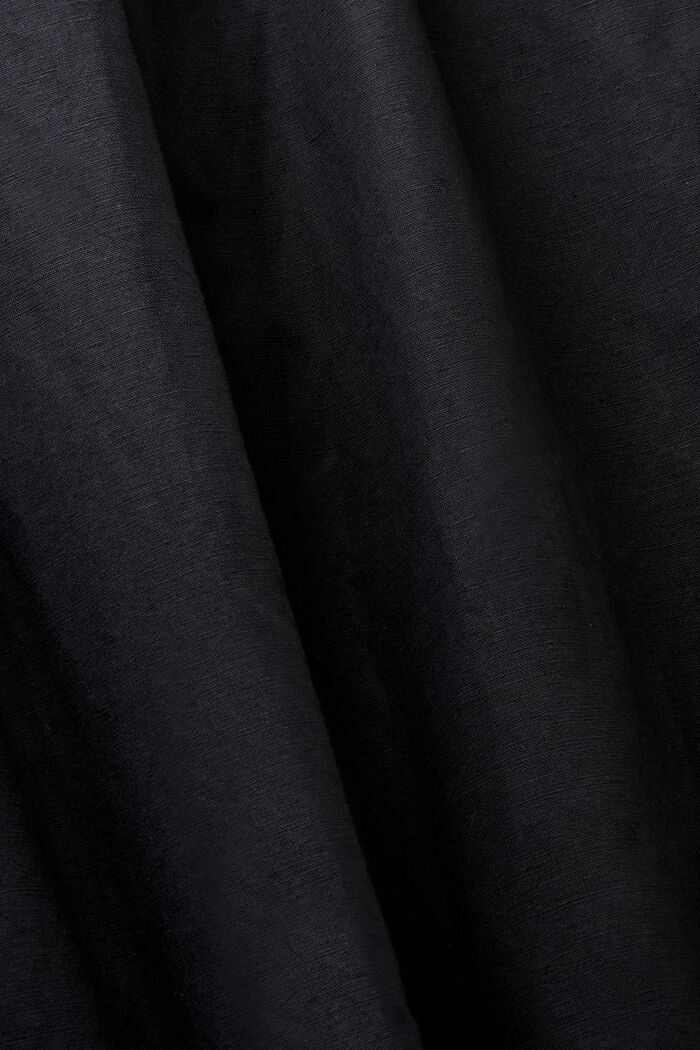 Pantaloni in cotone e lino, BLACK, detail image number 6