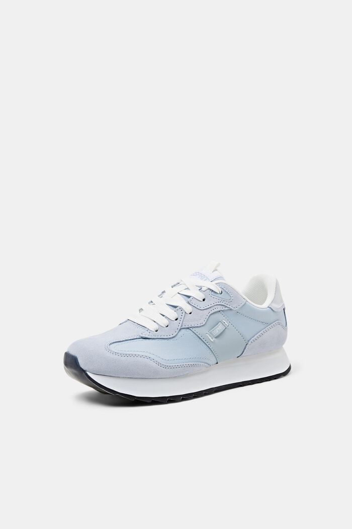 Sneakers in pelle con plateau, PASTEL BLUE, detail image number 2