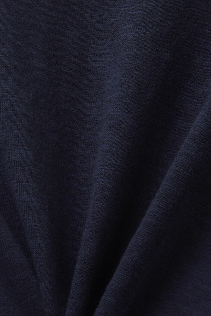 Cardigan a righe breton in lino e cotone, NAVY, detail image number 4
