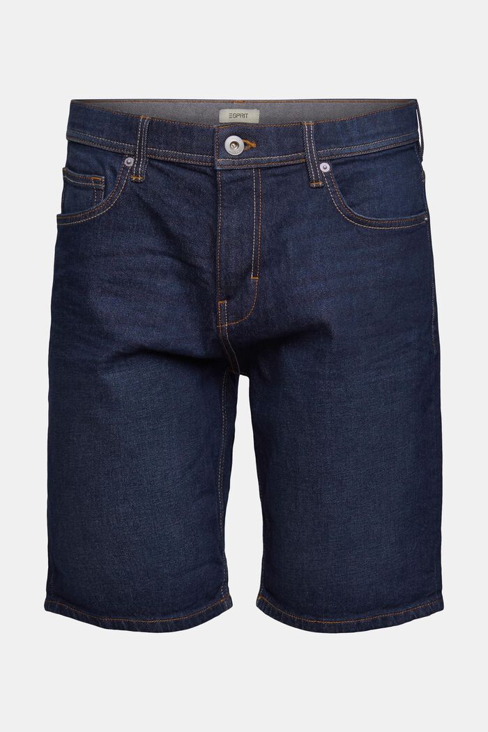 Shorts in jeans di cotone, BLUE DARK WASHED, detail image number 2