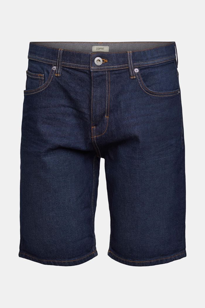 Shorts in jeans di cotone, BLUE DARK WASHED, detail image number 5