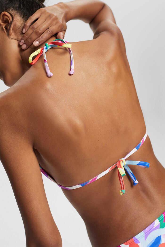 In materiale riciclato: top da bikini con motivo colorato, VIOLET, detail image number 3
