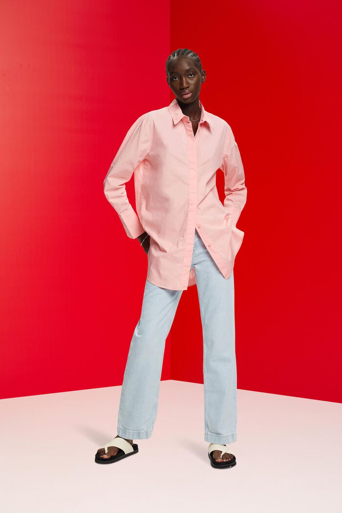 Camicia blusata oversize, PINK, detail image number 4