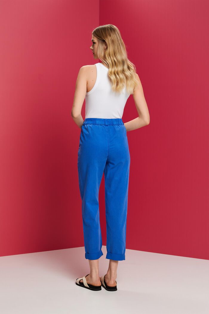 Pantaloni chino pull up dalla lunghezza cropped, BRIGHT BLUE, detail image number 3