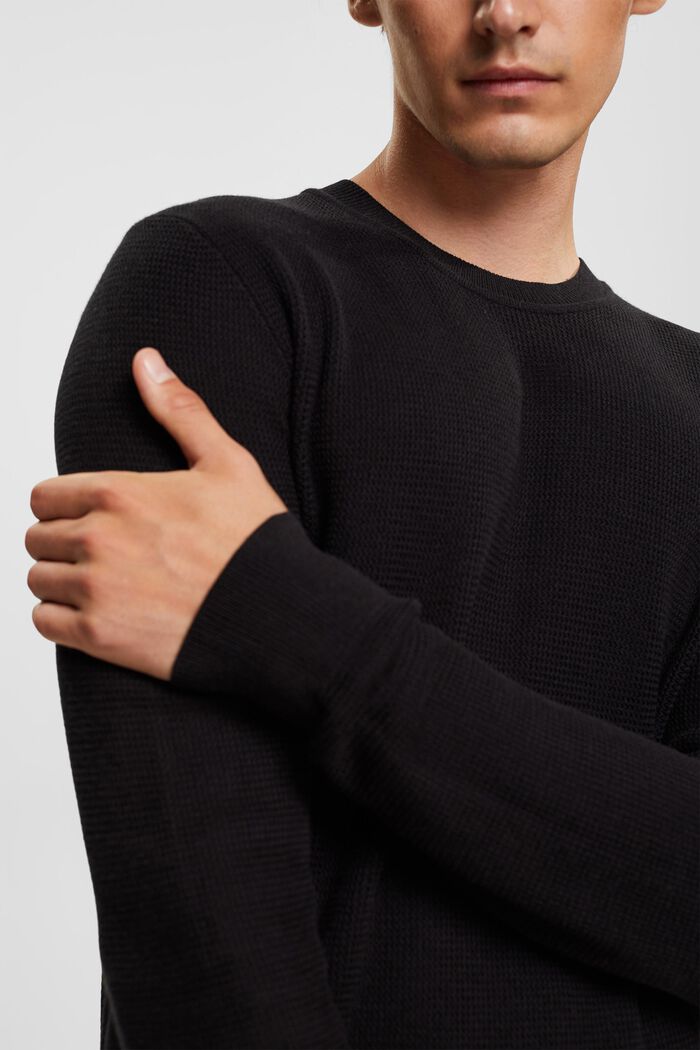 Maglione a righe, BLACK, detail image number 0