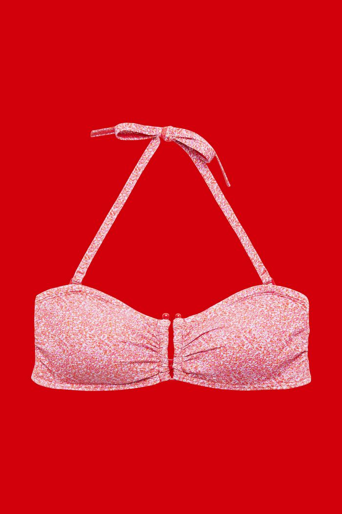 Top da bikini a fascia imbottito con stampa, PINK, detail image number 4