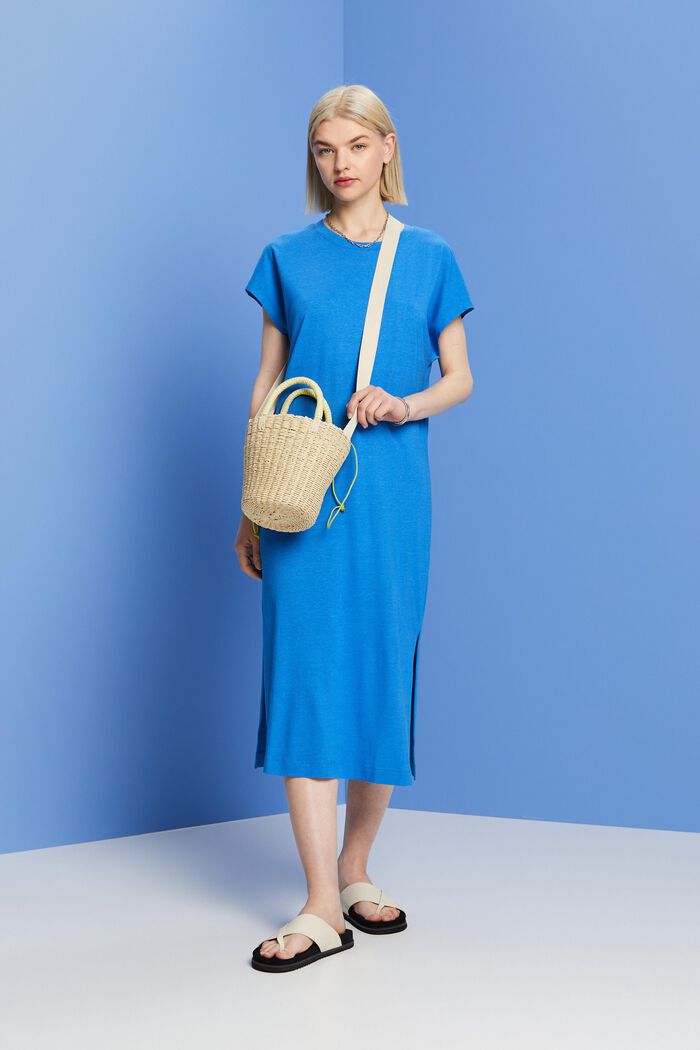 Abito midi in jersey, BRIGHT BLUE, detail image number 1