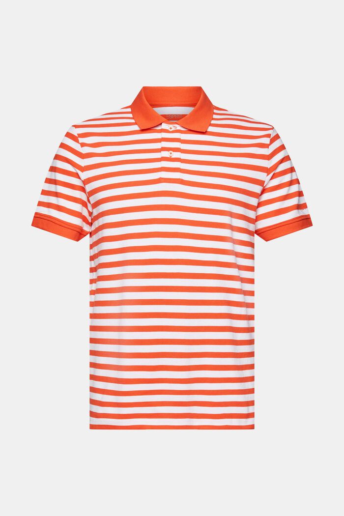 Polo a righe Slim Fit, ORANGE RED, detail image number 6