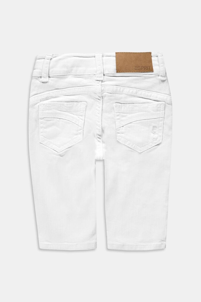 In materiale riciclato: pantaloni capri con vita regolabile, WHITE, detail image number 1