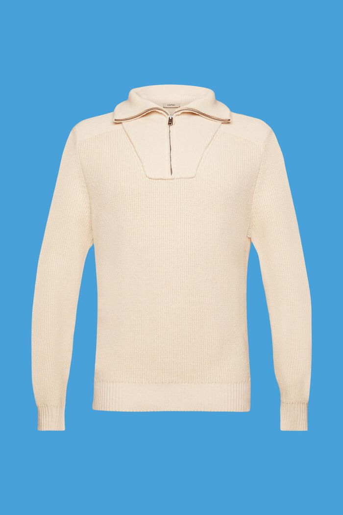 Pullover con zip di media lunghezza, LIGHT TAUPE, detail image number 5