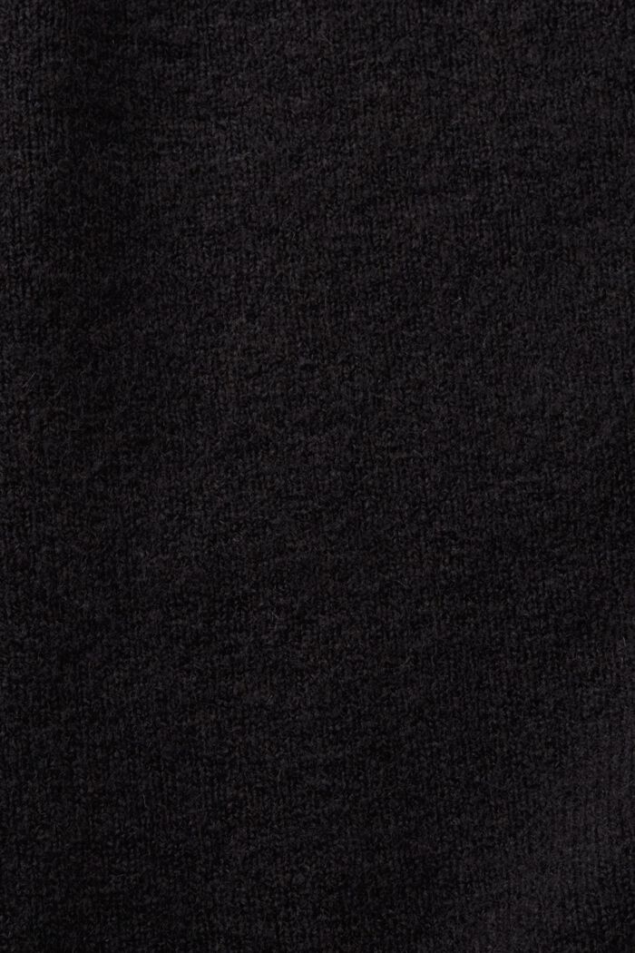 Cardigan a V con bottoni, misto lana, BLACK, detail image number 5