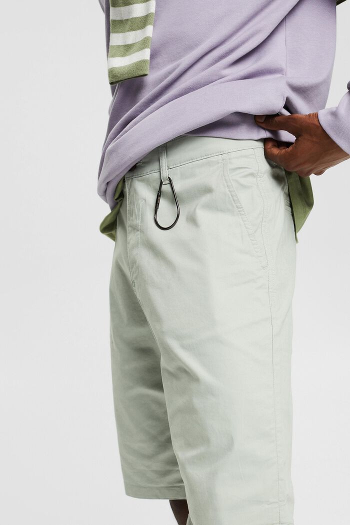 Pantaloni corti in cotone biologico, LIGHT KHAKI, detail image number 0
