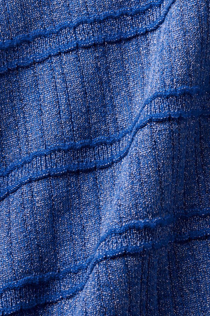 Cardigan con scollo a V in lamé, BRIGHT BLUE, detail image number 5
