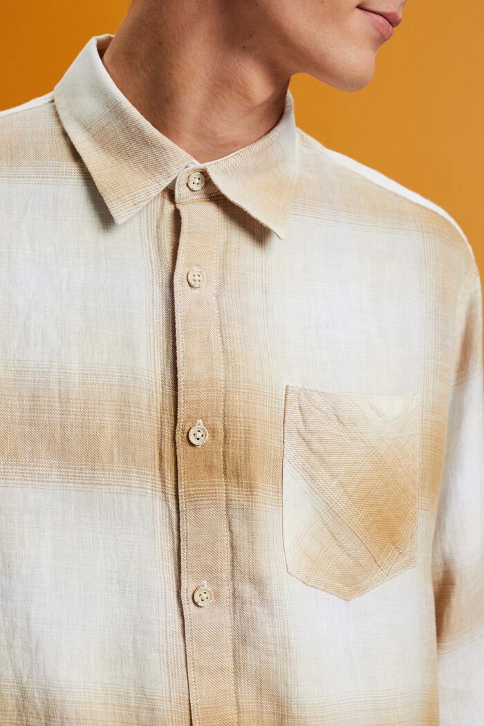 Camicia in tartan a quadri di misto cotone e canapa, ICE, detail image number 3