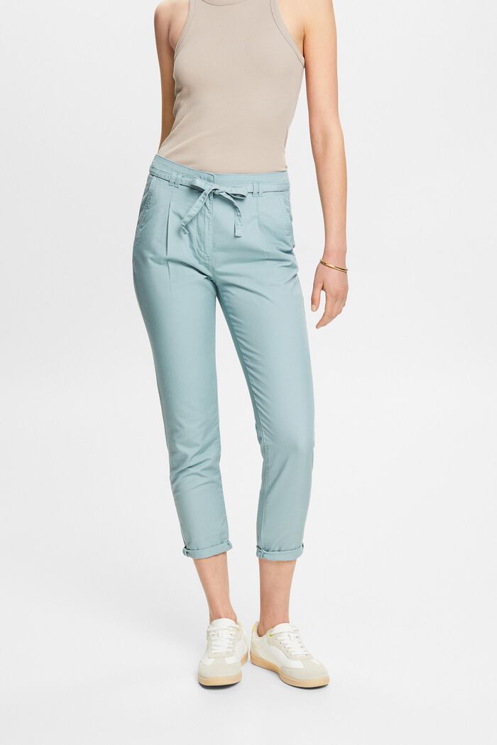 Pantaloni chino con cintura, LIGHT GREEN BLUE, detail image number 0