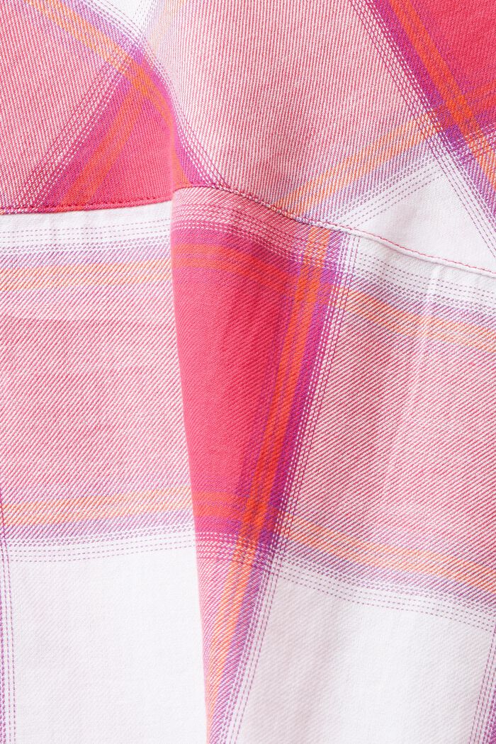 Blusa in cotone a quadri, PINK FUCHSIA, detail image number 5