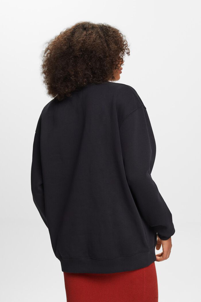 Felpa pullover in misto cotone, BLACK, detail image number 3