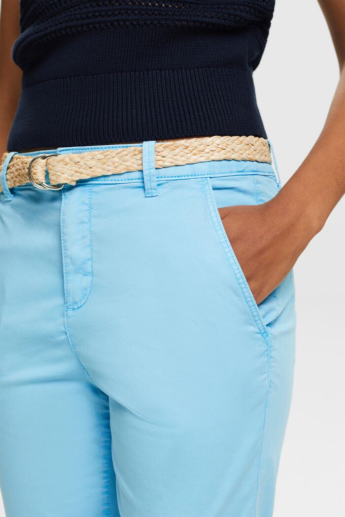 Pantaloni chino con cintura, LIGHT TURQUOISE, detail image number 4