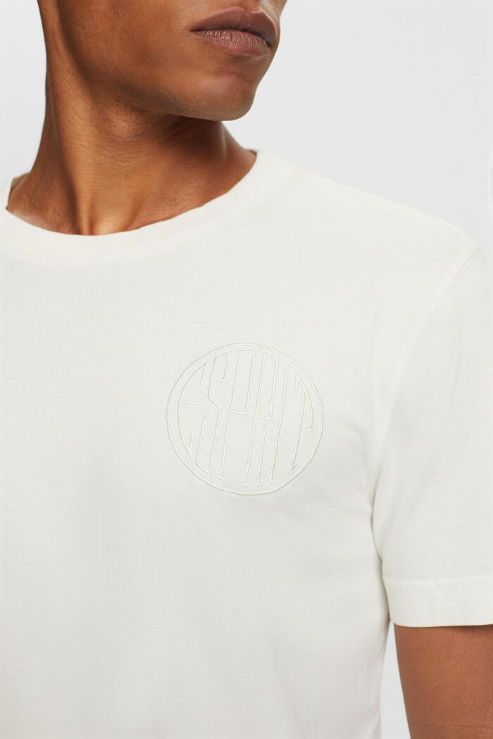 T-shirt con logo ricamato, 100% cotone, ICE, detail image number 2