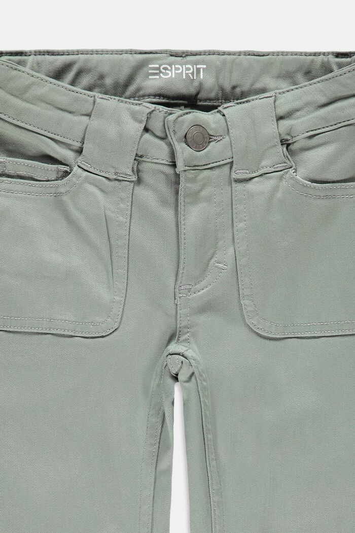 Jeans stretti con gamba svasata, KHAKI GREEN, detail image number 2