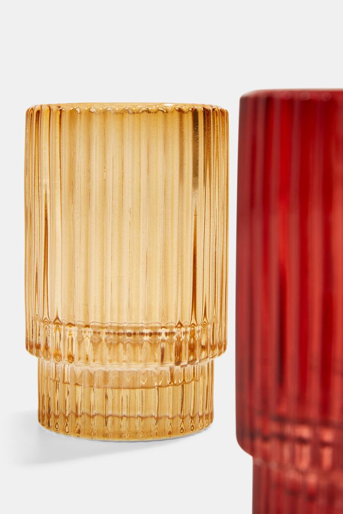 Set di 2 bicchieri portacandele colorati, RED, detail image number 1