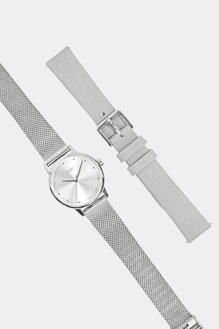 Set di orologio e cinturino di ricambio, SILVER, overview