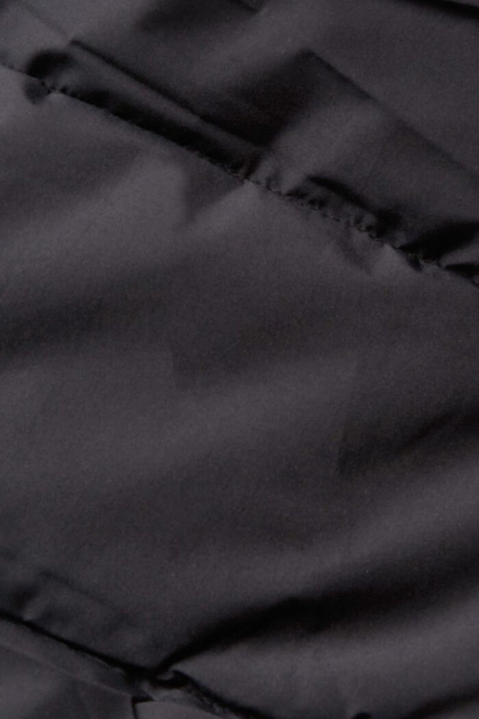 Cappotto trapuntato con dettagli in maglia a coste, BLACK, detail image number 1