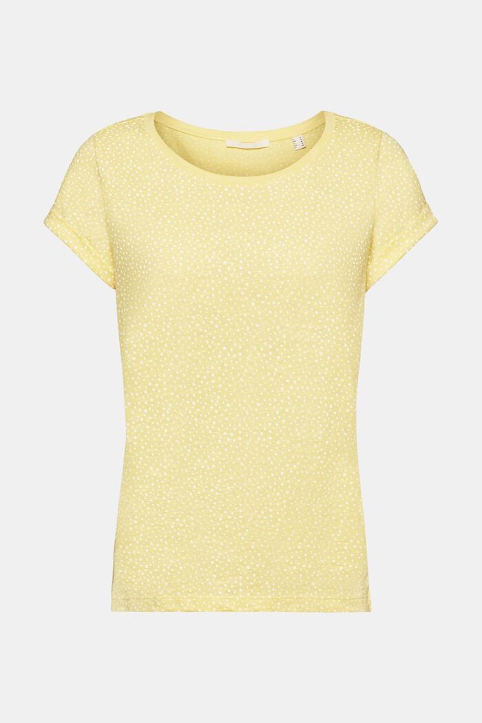 T-shirt con motivo allover, LIGHT YELLOW, detail image number 6