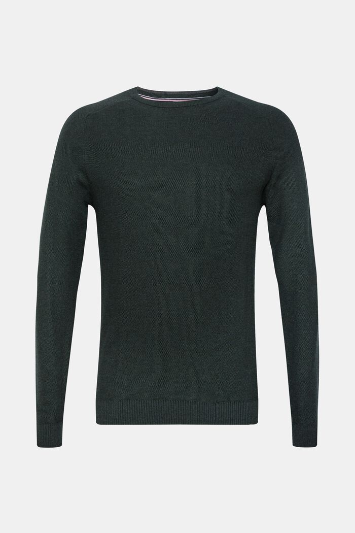 Pullover in piqué, 100% cotone, DARK GREEN, detail image number 0